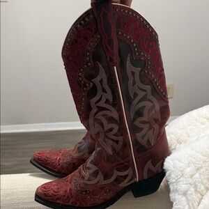 Laredo Red and Brown Ankle Boots